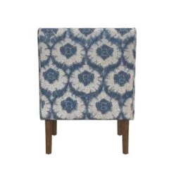 Porch & Den Holman Medallion Pattern Upholstered Swoop Armchair - Blue Ikat Print -Baxton Acme Shop ebe9fa0c 4aee 4c75 be54 6f80fa2af6e2