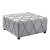 Gemini Contemporary Ottoman In Silver Linen With Piping Accents And Wood Legs -Baxton Acme Shop ec36bdfe 34ea 48b0 9200 492798a3b9a2