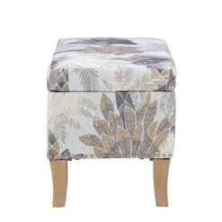 Salem Upholstered Storage Ottoman Green Leaf -Baxton Acme Shop ec58f872 3d98 4d6e 8297 235e6e0fb07c