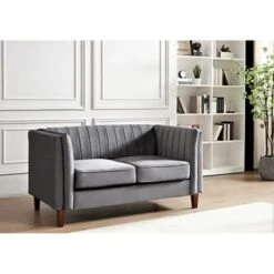 Line Tufted Square Design Loveseat - Rose -Baxton Acme Shop ec85cf9e 2edb 4bdd 9463 c64d3fdc12e0