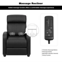 Homall Massage Recliner PU Faux Leather Home Theater Recliner With Padded Seat - Black -Baxton Acme Shop ec9f4c0c fbe0 4e63 987b b21740a389a0