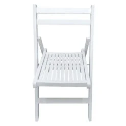 Nestfair White Slatted Wood Folding Chair(Set Of 4) - White -Baxton Acme Shop eccbc837 fa9d 4bbf aa98 5ce22647b41b