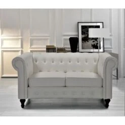 Brooks Classic Chesterfield 2-Piece Living Room Set-Loveseat & Sofa - Black -Baxton Acme Shop ee074a70 b981 4641 b326 e8d0c4b71fe7