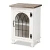 Baxton Studio Faron Traditional Farmhouse White And Oak Brown Wood 1-Door End Table - Off-White/Brown - Wood -Baxton Acme Shop ee49ec7b 0338 43f8 9e8d a73417cd3809