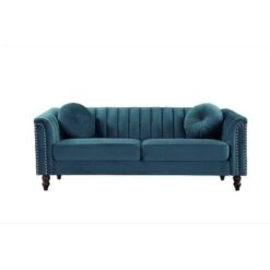 Hills Tufted Back Nailhead 75.2" Sofa - Green -Baxton Acme Shop ee59daf9 6ac4 42b4 ace4 08fa78e22ec1
