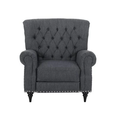 Sunapee Fabric And Rubberwood Recliner With Nailhead Trim By Christopher Knight Home - Cognac Brown/ Espresso/ Faux Leather 4 Sunapee Fabric And Rubberwood Recliner With Nailhead Trim By Christopher Knight Home - Cognac Brown/ Espresso/ Faux Leather - Image 2