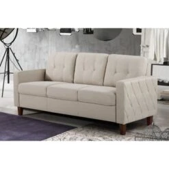 Morrigan Tufted Mid-Century 2 Piece Living Room Set Sofa & Loveseat - Light Gray -Baxton Acme Shop eedebb72 37ee 4760 89f2 127314362c56