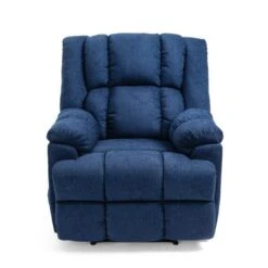 Coosa Indoor Pillow Tufted Massage Recliner By Christopher Knight Home - Black + Navy Blue -Baxton Acme Shop eef91063 d7e2 493f 9959 01755f2e8f8e
