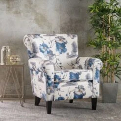 Roseville Fabric Floral Club Chair By Christopher Knight Home - Beige -Baxton Acme Shop ef07a6e2 263e 4acc be58 db9ac46ebe51