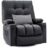 Mcombo Large Power Swivel Glider Rocker Recliner Chair With Massage And Heat 7748 - Black -Baxton Acme Shop ef290fc0 309a 4487 a112 2ed953d12c41