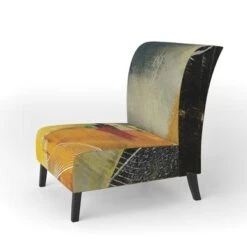 Designart "End Of The Orange Rainbow II" Upholstered Modern Accent Chair - Arm Chair - Arm Chair -Baxton Acme Shop f0486171 2d3d 48ad 910a 406ec237bc5d