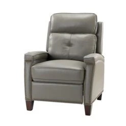 Gaspar Mid-Century Modern Pushback Recliner With Nailhead Trim By HULALA HOME - DOVE -Baxton Acme Shop f09225a1 45ab 4efb aecb 5fd607ec5a38