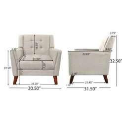 Candace Fabric Arm Chair And Loveseat Set By Christopher Knight Home - Beige -Baxton Acme Shop f0f81078 679a 4b16 a7ac 907fda1f2dcc