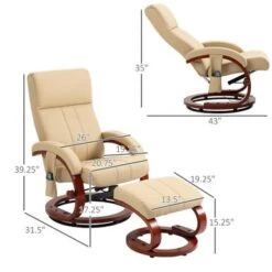 HOMCOM Recliner Chair With Ottoman, Electric Faux Leather Recliner - Beige -Baxton Acme Shop f13353b1 7c61 476e 9c85 7e116f8b6a0e