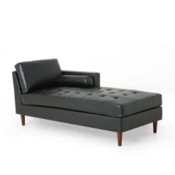 Malinta Contemporary Tufted Chaise Lounge By Christopher Knight Home - 66.75" L X 31.50" W X 33.00" H - Dark Brown + Espresso -Baxton Acme Shop f1c7a59e 94e0 41c5 9da4 7dfd82a8b213