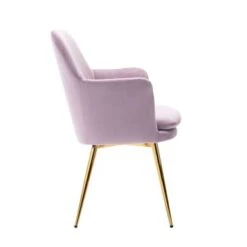 Porthos Home Gemma Velvet And Goldtone Metal Accent Chair - Pink -Baxton Acme Shop f2474809 0091 43c2 b569 7a97a9e3802b