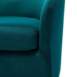 Eleuterio Modern Velvet Curved Swivel Accent Barrel Chair With Metal Base By HULALA HOME - IVORY -Baxton Acme Shop f27a5a8a b625 43b5 a4b6 282cc77fb21b