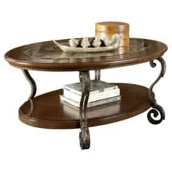 Medium Brown Nestor Oval Cocktail Table