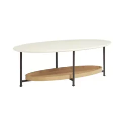 Zadie Oval White Top Coffee Table -Baxton Acme Shop f2dad221 2dec 41ea 9947 d2768ecb50c0