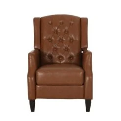 Sadlier Faux Leather Tufted Pushback Recliner By Christopher Knight Home - Dark Brown -Baxton Acme Shop f304c382 a61b 400f aff3 fdc82ee6032d