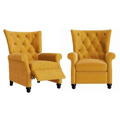 Copper Grove Plush Pushback Recliner Chairs (Set Of 2) - Mustard Gold 3 Copper Grove Plush Pushback Recliner Chairs (Set Of 2) - Mustard Gold