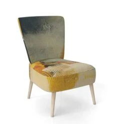 Designart "End Of The Orange Rainbow II" Upholstered Modern Accent Chair - Arm Chair - Arm Chair -Baxton Acme Shop f4047f04 7f65 41f3 ae4b 769aaf871a6b