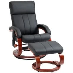 HOMCOM Recliner Chair With Ottoman, Electric Faux Leather Recliner - Beige -Baxton Acme Shop f4082531 18c8 40c8 8743 95a735248328