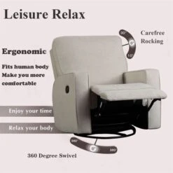 Merax Manual 360 Degree Swivel And Rocking Recliner Chair With Padded Seat - Multi -Baxton Acme Shop f40c9fa3 6253 47df 9092 a33f2628c503