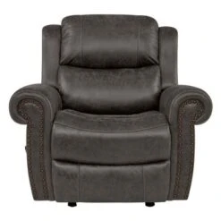 Copper Grove Dilsen Extra Large Rolled Arm Rocker Recliner Chair - Saddle Brown -Baxton Acme Shop f499179a 6695 4e32 9767 46999c7b066b