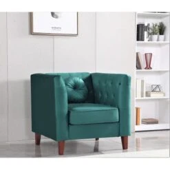 Fancher Kittleson Classic Chesterfield Chair - Black -Baxton Acme Shop f5070e5b a90e 45b4 9232 56f0445b2991