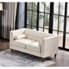 Kittleson 60'' Velvet Tuxedo Arm Loveseat - Ivory -Baxton Acme Shop f68bdaa4 45f4 41a6 aa2e 6c35cf8b44f1
