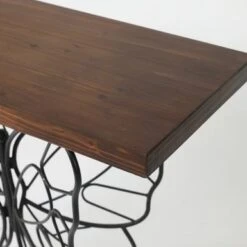 Butterfly Black And Brown Metal And Wood Accent Table - 31.25" H X 40.75" W X 16" D - 31.25" H X 40.75" W X 16" D -Baxton Acme Shop f71ec19c 04fb 449b b59b 1c5f4b8ce827