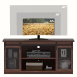 TV Stand 2 -shelf For TVs 32'' Up To 65'',Barn Door,Adjustable Shelf,Larger Storage Space - Espresso 25 TV Stand 2 -shelf For TVs 32'' Up To 65'',Barn Door,Adjustable Shelf,Larger Storage Space - Espresso -Baxton Acme Shop f740db51 c096 456e 8dfe ded08cde7ddc