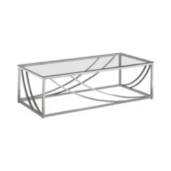 Glass Top Rectangular Coffee Table Accents Chrome 9 Glass Top Rectangular Coffee Table Accents Chrome -Baxton Acme Shop f742e026 c68a 4c14 9faa 5dc647b2c9b2