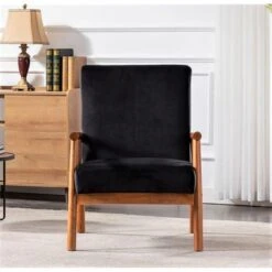 Robbie 25'' Wide Velvet Armchair - Black