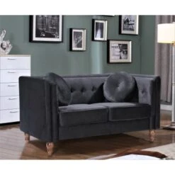 Roberta Velvet 2-Piece Set-Sofa & Loveseat - Green -Baxton Acme Shop f7f272cf abab 496b 9403 478faa46b94b