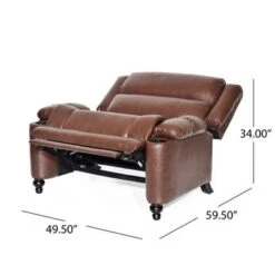 Leet Faux Leather Oversized Pushback Recliner By Christopher Knight Home - Espresso/ Cognac Brown -Baxton Acme Shop f8655b19 c28c 4f36 84e5 f47e89377ec8