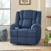 Coosa Indoor Pillow Tufted Massage Recliner By Christopher Knight Home - Black + Navy Blue -Baxton Acme Shop f89721b1 d928 484b 9f27 fedf78d0e399