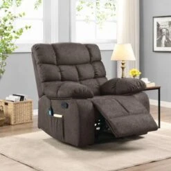 Blackshear Indoor Pillow Tufted Massage Recliner By Christopher Knight Home - Black + Navy Blue -Baxton Acme Shop f8df77c5 7f0d 41ed bdef 4752dc6de781