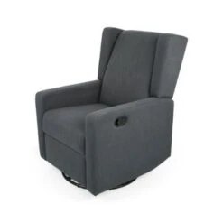 Hounker Contemporary Upholstered Swivel Recliner By Christopher Knight Home - Blush+Black -Baxton Acme Shop f9593288 10f8 4385 8213 3ace96feff40