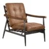 Aurelle Home Rustic Leather And Iron Accent Chair - Brown
