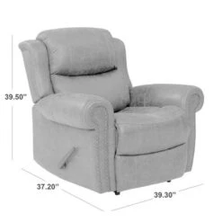 Copper Grove Dilsen Extra Large Rolled Arm Rocker Recliner Chair - Saddle Brown -Baxton Acme Shop f9b7ca67 3bbb 477c a49c e57877113c18