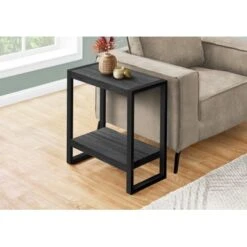 Accent Table/ Side/ End/ Nightstand/ Lamp/ Living Room/ Bedroom/ Metal/ Laminate/ Black/ Contemporary/ Modern