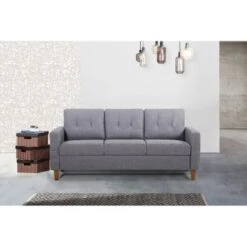 Gabrielo 76.8'' Linen Square Arm Sofa - Dark Grey -Baxton Acme Shop fa5791e2 380a 42ed a49d 797243edc1fd