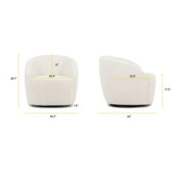 Poly And Bark Alma Swivel Lounge Chair - Crema White Boucle -Baxton Acme Shop fa58d6f6 089f 4095 b53b 8c2925e1b8ad