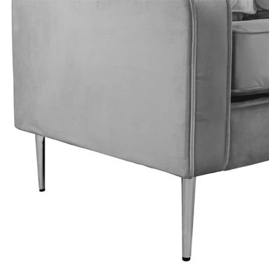 Merax 2 Piece Mordern Velvet Armchair And Loveseat Sofa Sets - Grey 12 Merax 2 Piece Mordern Velvet Armchair And Loveseat Sofa Sets - Grey - Image 10