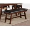 Rubber Wood Bench With Faux Leather Upholstery Large Brown - Faux Leather - Wood - Brown