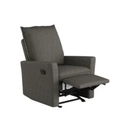 Avenue Greene Brodyn Gliding Recliner Chair With Memory Foam - Grey Linen -Baxton Acme Shop fae671ee 55f2 4265 a470 7595c1d94b53