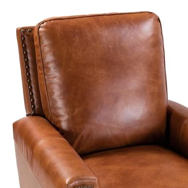 Cigar Mid-century Genuine Leather Recliner With Nailhead Trim By HULALA HOME - NAVY 16 Cigar Mid-century Genuine Leather Recliner With Nailhead Trim By HULALA HOME - NAVY - Image 14