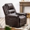 Lazell Genuine Top Grain Leather Power Recliner - Brown -Baxton Acme Shop fb5b63cb 4869 496e a234 abae2721b610